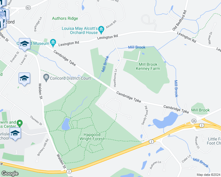 map of restaurants, bars, coffee shops, grocery stores, and more near 364 Cambridge Turnpike in Concord
