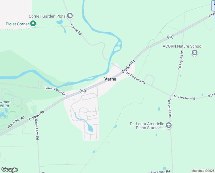 map of restaurants, bars, coffee shops, grocery stores, and more near 953 Dryden Road in Ithaca