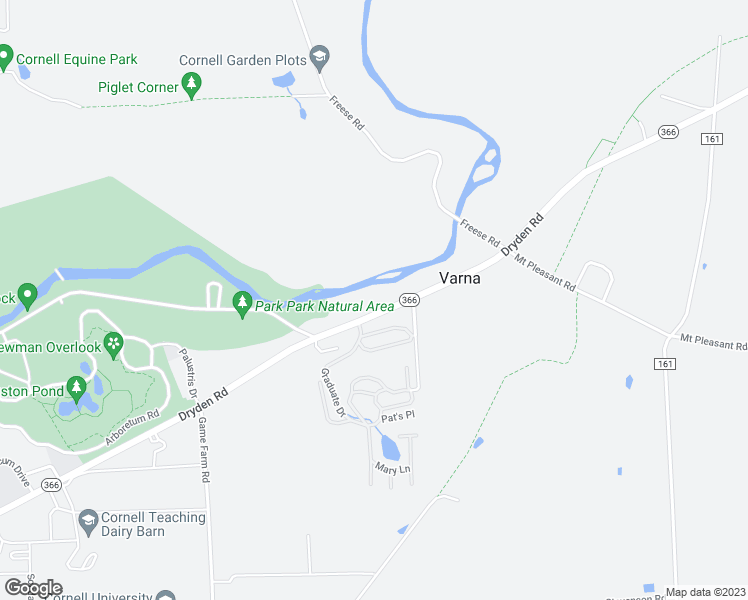 map of restaurants, bars, coffee shops, grocery stores, and more near 922 Dryden Road in Ithaca