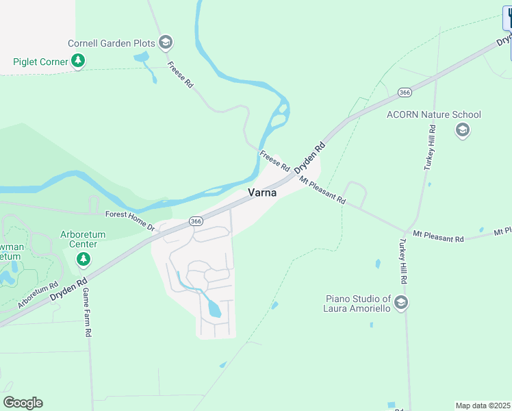 map of restaurants, bars, coffee shops, grocery stores, and more near 953 Dryden Road in Ithaca