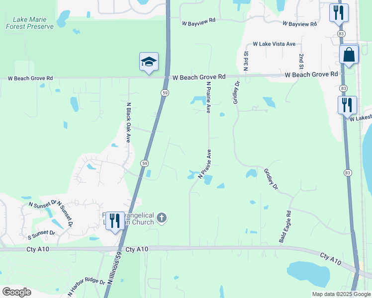 map of restaurants, bars, coffee shops, grocery stores, and more near 24175 West Tracy Lane in Antioch