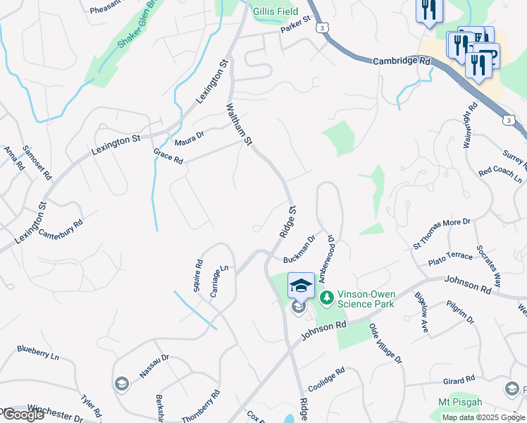map of restaurants, bars, coffee shops, grocery stores, and more near 2 Fieldstone Drive in Winchester