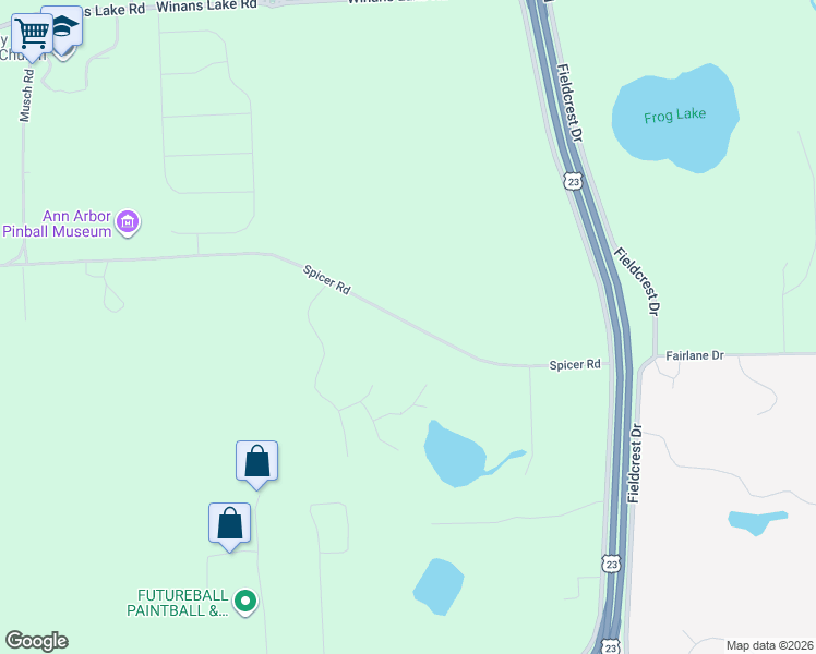 map of restaurants, bars, coffee shops, grocery stores, and more near 9550 Spicer Road in Brighton