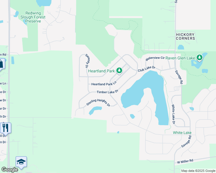 map of restaurants, bars, coffee shops, grocery stores, and more near 902 Timber Lake Drive in Antioch