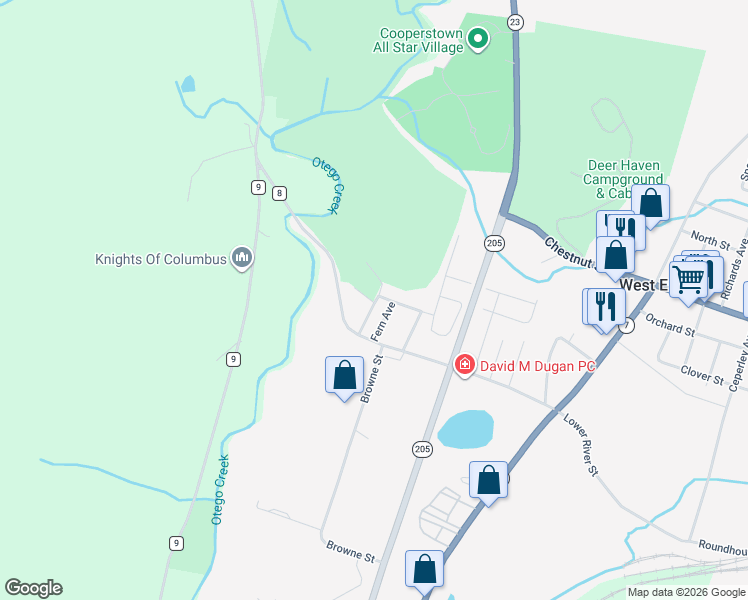 map of restaurants, bars, coffee shops, grocery stores, and more near 2-98 Fern Ave in West End