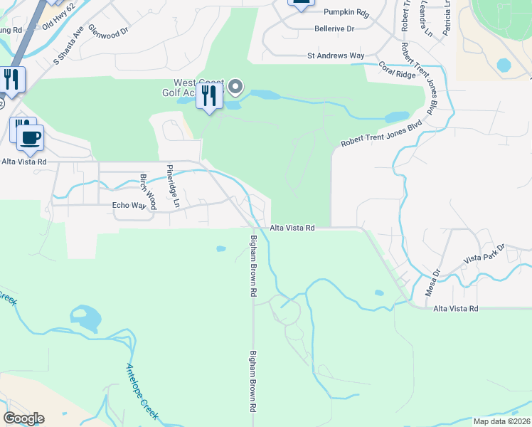 map of restaurants, bars, coffee shops, grocery stores, and more near 967-1149 Alta Vista Road in Eagle Point