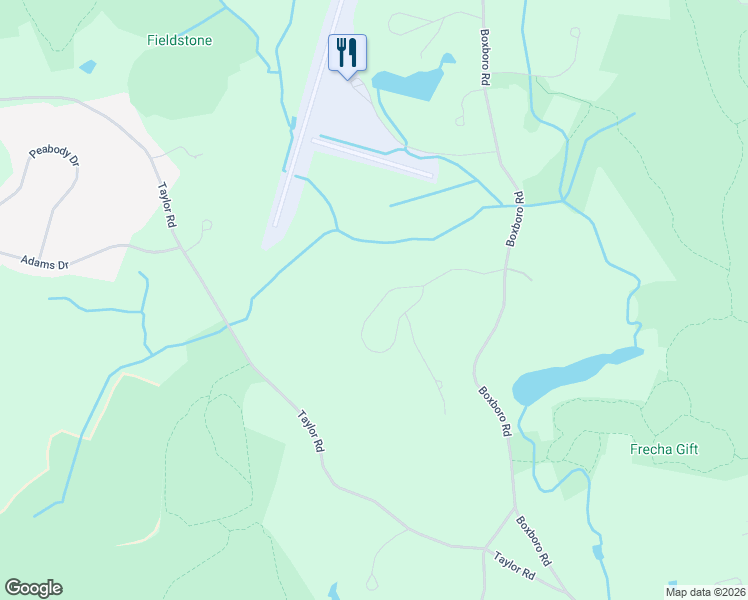 map of restaurants, bars, coffee shops, grocery stores, and more near Ridgewood Drive in Stow