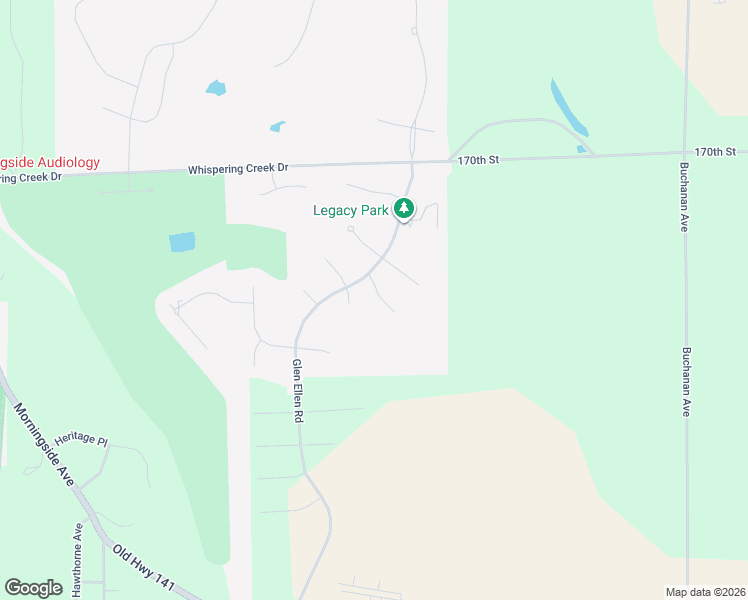 map of restaurants, bars, coffee shops, grocery stores, and more near Glen Ellen Road in Sioux City