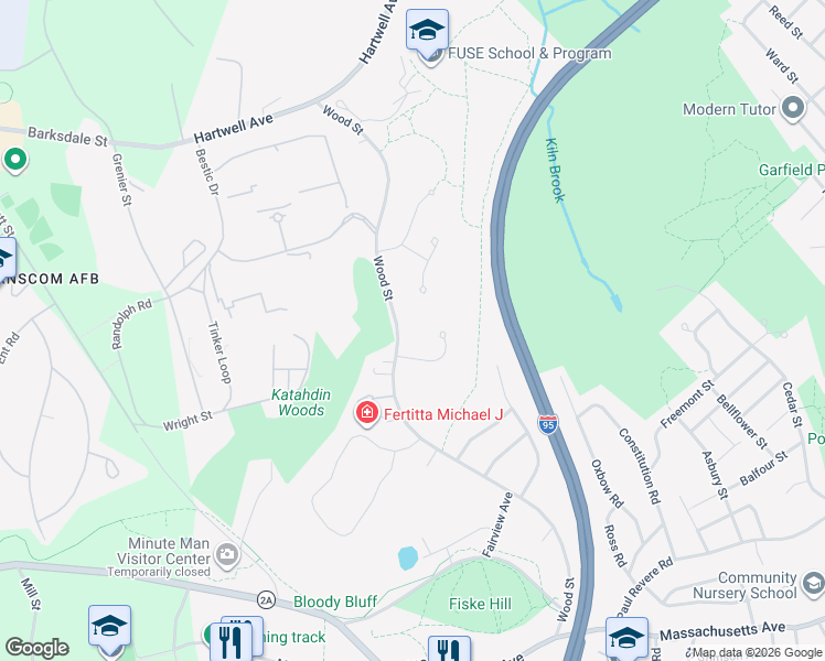 map of restaurants, bars, coffee shops, grocery stores, and more near 189 Wood Street in Lexington