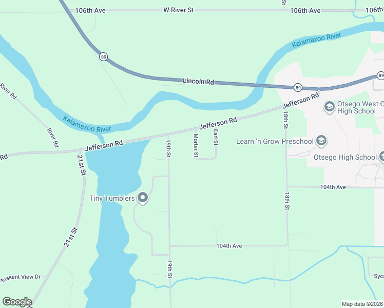 map of restaurants, bars, coffee shops, grocery stores, and more near 480 Morter Street in Otsego