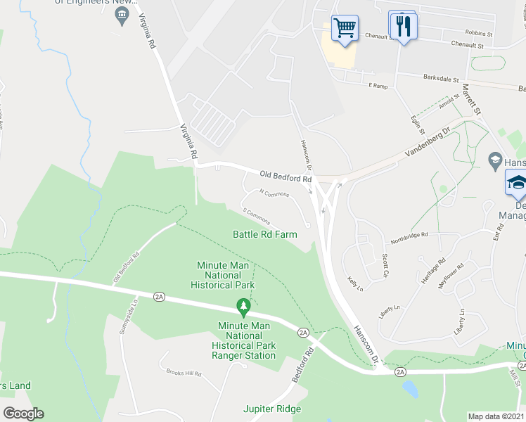 map of restaurants, bars, coffee shops, grocery stores, and more near 23 South Commons in Lincoln