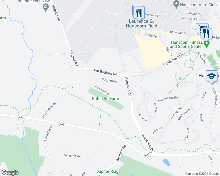 map of restaurants, bars, coffee shops, grocery stores, and more near 23 South Commons in Lincoln