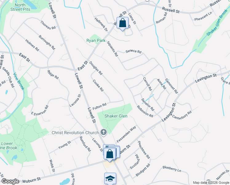 map of restaurants, bars, coffee shops, grocery stores, and more near 23 Douglas Road in Lexington