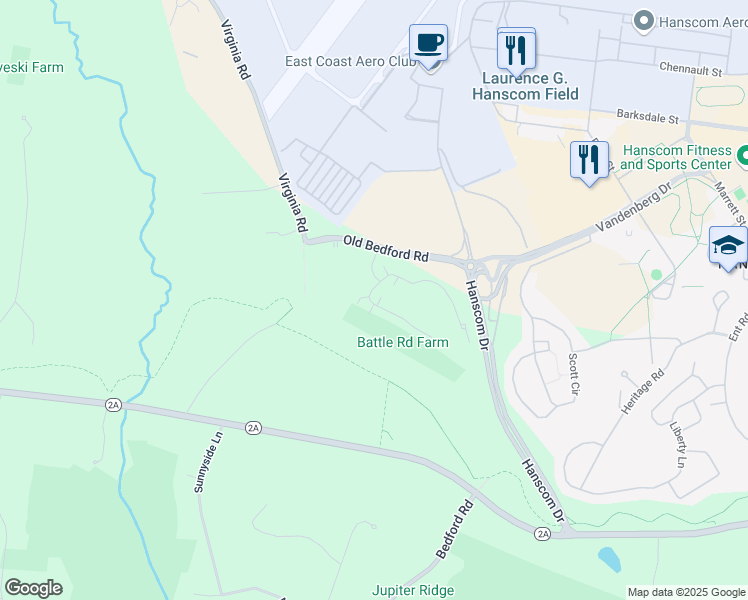 map of restaurants, bars, coffee shops, grocery stores, and more near 11a South Commons in Lincoln