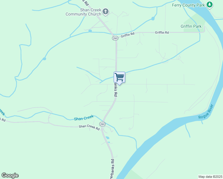 map of restaurants, bars, coffee shops, grocery stores, and more near 121 Buttercup Street in Grants Pass