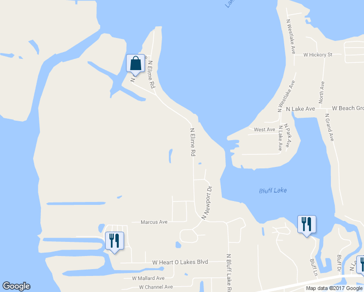 map of restaurants, bars, coffee shops, grocery stores, and more near 40850 North Elime Road in Antioch