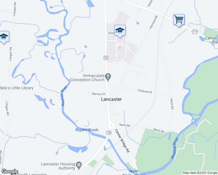 map of restaurants, bars, coffee shops, grocery stores, and more near 783 Main Street in Lancaster