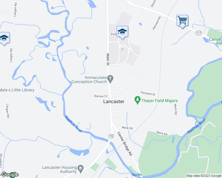 map of restaurants, bars, coffee shops, grocery stores, and more near 785 Main Street in Lancaster