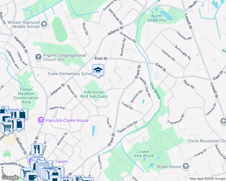 map of restaurants, bars, coffee shops, grocery stores, and more near 54 Colony Road in Lexington