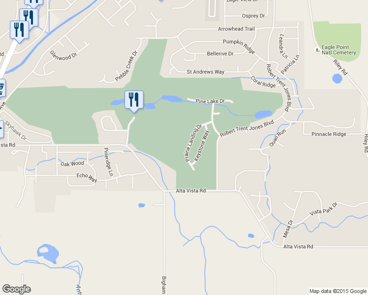 map of restaurants, bars, coffee shops, grocery stores, and more near 198 Prairie Landing in Eagle Point