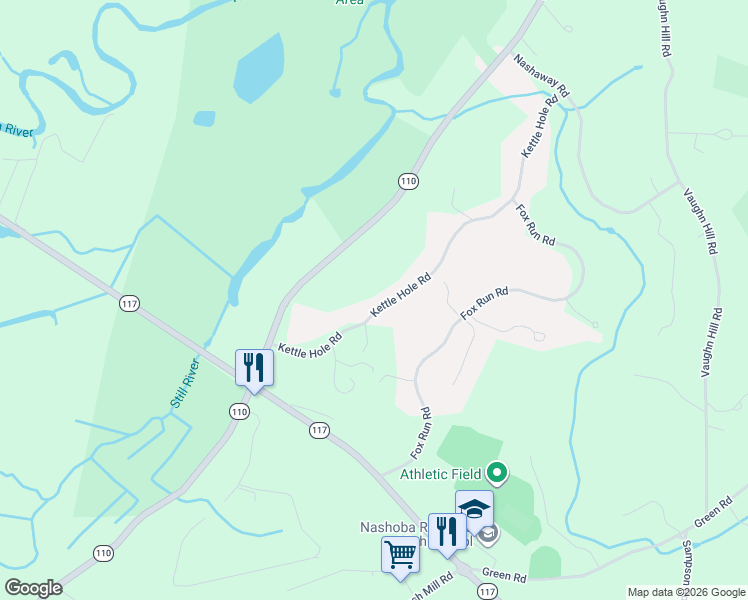 map of restaurants, bars, coffee shops, grocery stores, and more near 54 Kettle Hole Road in Bolton