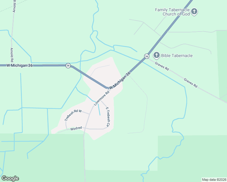 map of restaurants, bars, coffee shops, grocery stores, and more near 15313 Livermore Road in Pinckney