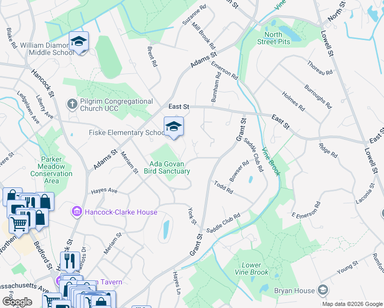map of restaurants, bars, coffee shops, grocery stores, and more near 54 Colony Road in Lexington