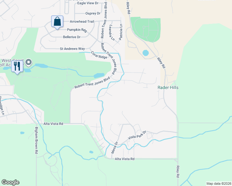 map of restaurants, bars, coffee shops, grocery stores, and more near 463 Quail Run in Eagle Point