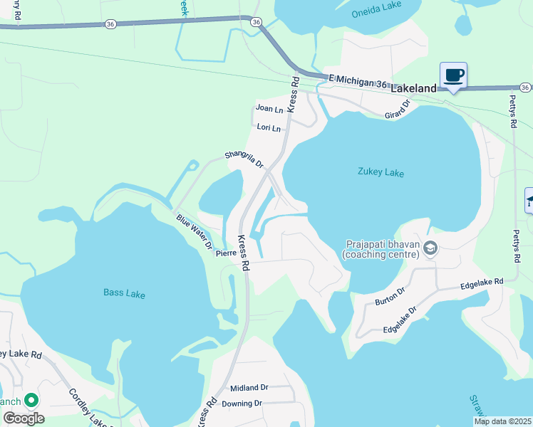 map of restaurants, bars, coffee shops, grocery stores, and more near 9728 Fireside Court in Pinckney