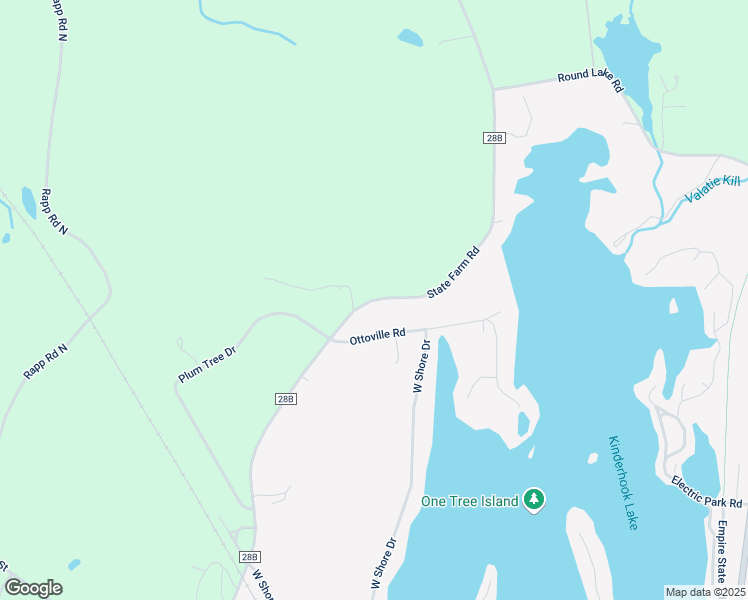 map of restaurants, bars, coffee shops, grocery stores, and more near County Road 28B in Valatie