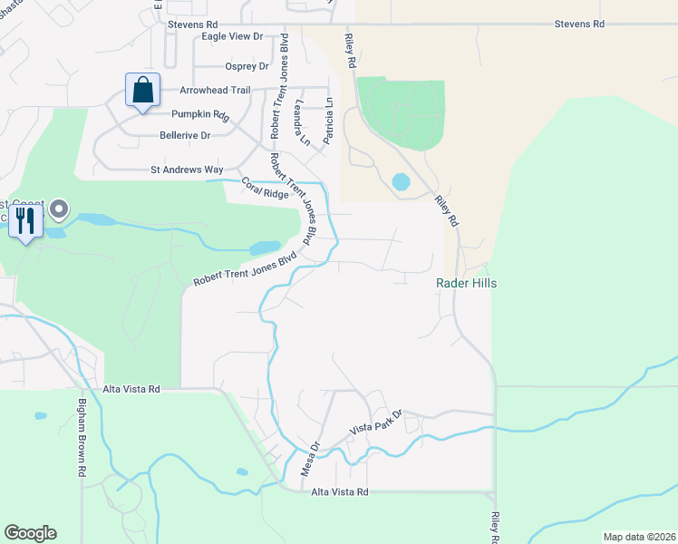 map of restaurants, bars, coffee shops, grocery stores, and more near 1246 Poppy Ridge Drive in Eagle Point