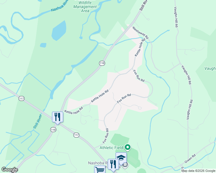 map of restaurants, bars, coffee shops, grocery stores, and more near 86 Kettle Hole Road in Bolton