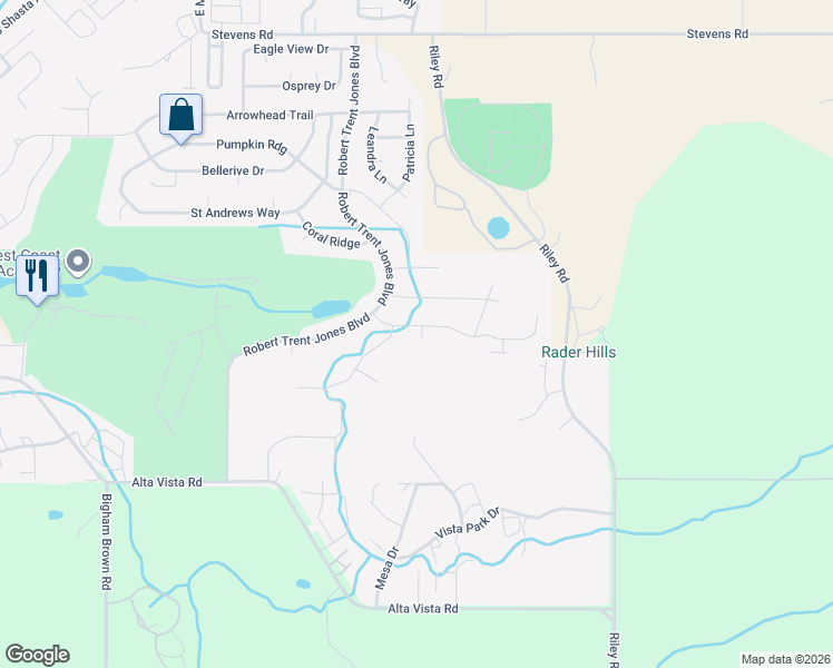 map of restaurants, bars, coffee shops, grocery stores, and more near 1246 Poppy Ridge Dr in Eagle Point
