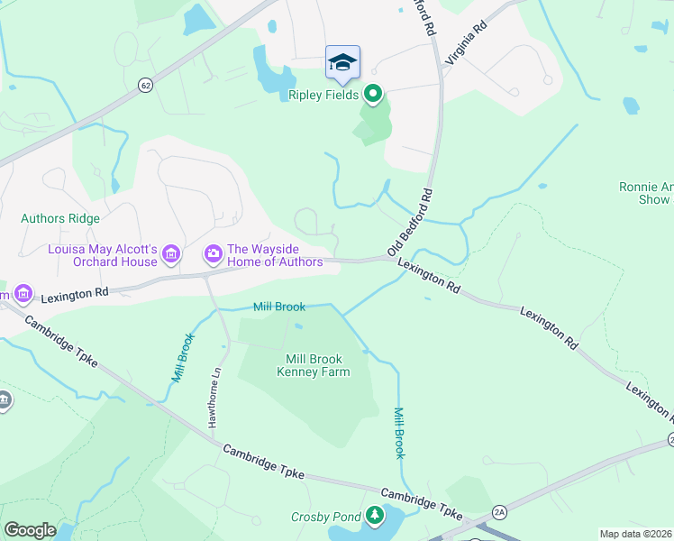 map of restaurants, bars, coffee shops, grocery stores, and more near 63B Lexington Road in Concord