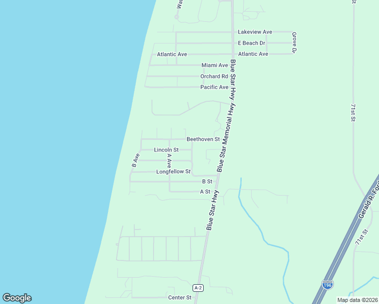 map of restaurants, bars, coffee shops, grocery stores, and more near 543 East Drive in South Haven