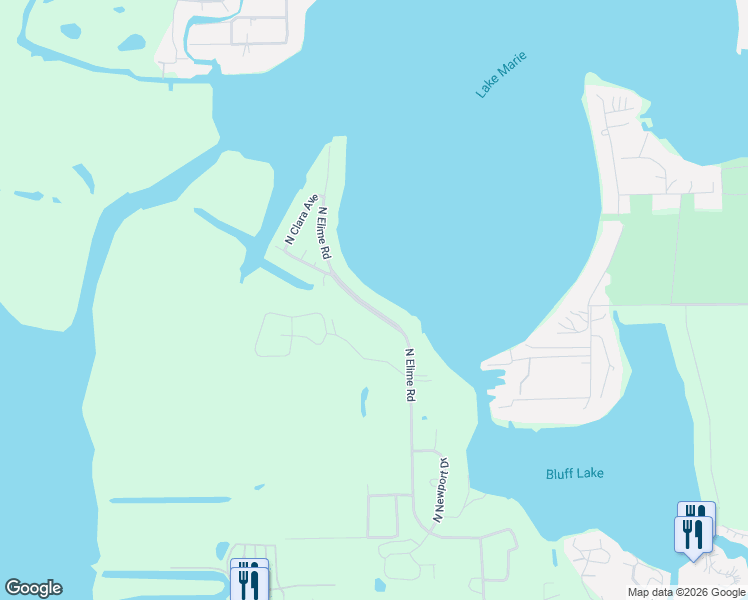map of restaurants, bars, coffee shops, grocery stores, and more near 41009 North Elime Road in Antioch