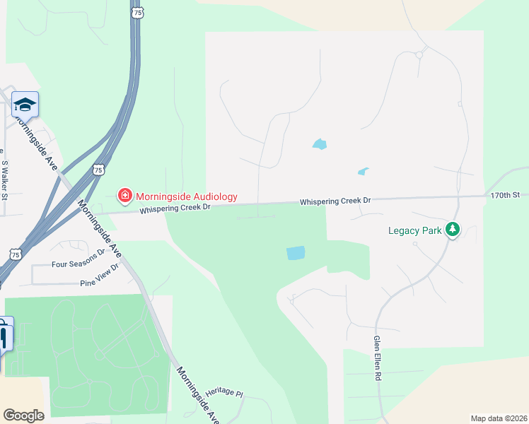 map of restaurants, bars, coffee shops, grocery stores, and more near 6353 Golf View Place in Sioux City