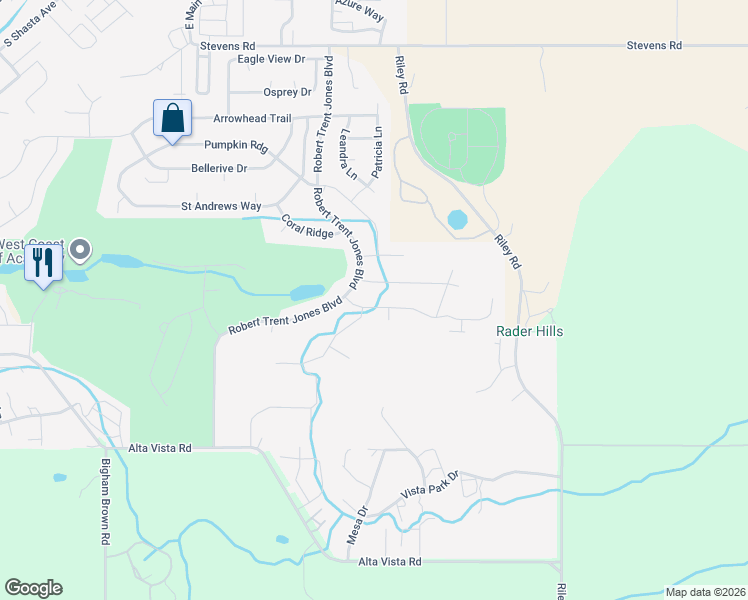 map of restaurants, bars, coffee shops, grocery stores, and more near 1246 Poppy Ridge Drive in Eagle Point