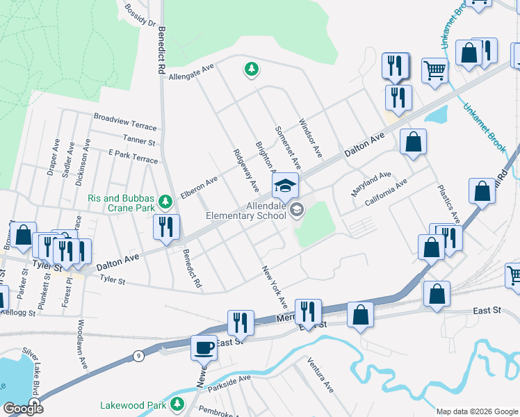 map of restaurants, bars, coffee shops, grocery stores, and more near 214 Dalton Ave in Pittsfield