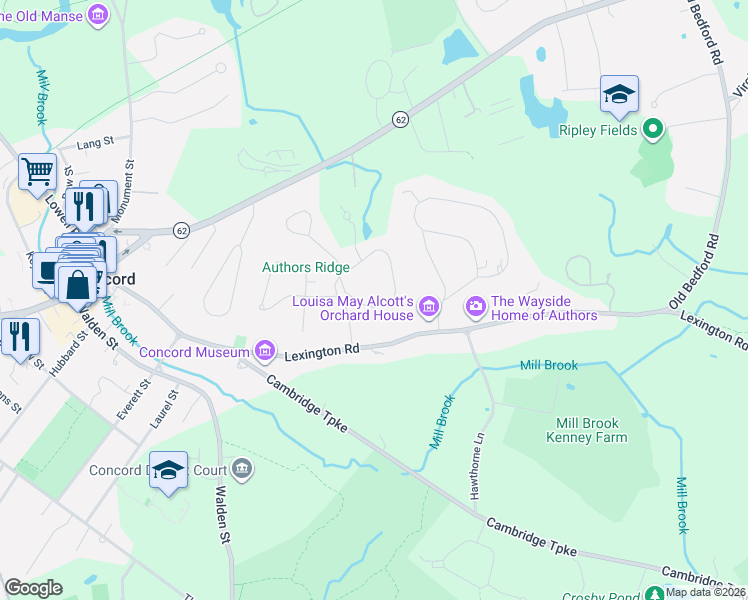 map of restaurants, bars, coffee shops, grocery stores, and more near 103 Revolutionary Road in Concord