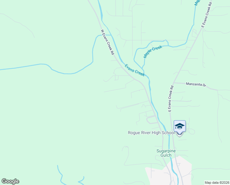 map of restaurants, bars, coffee shops, grocery stores, and more near 1903 West Evans Creek Road in Rogue River