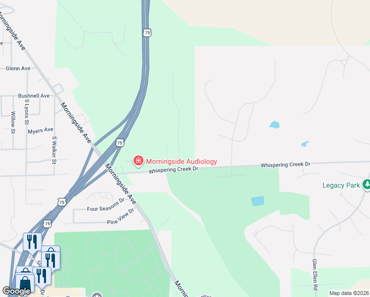 map of restaurants, bars, coffee shops, grocery stores, and more near 2802 Castles Gate Drive in Sioux City