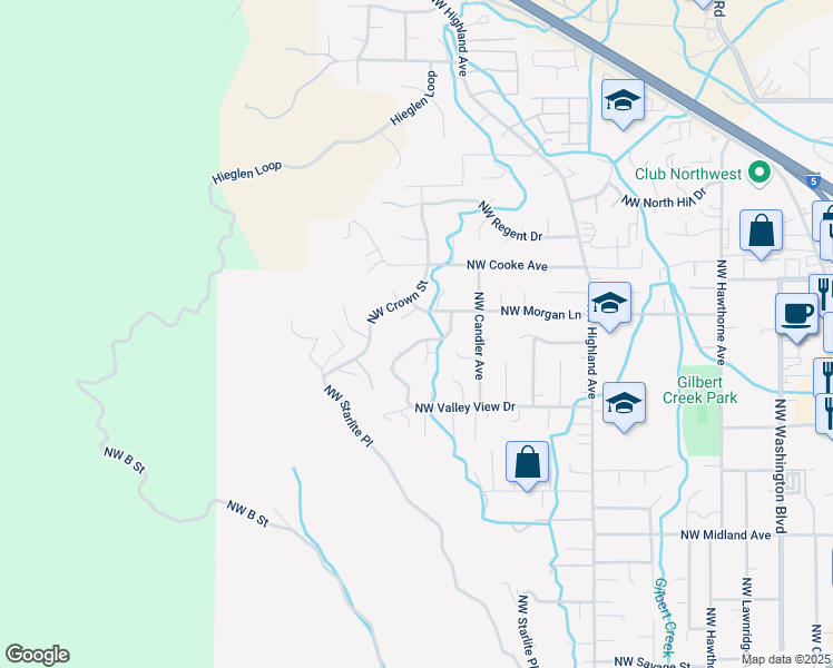 map of restaurants, bars, coffee shops, grocery stores, and more near 946 Northwest Valley View Drive in Grants Pass