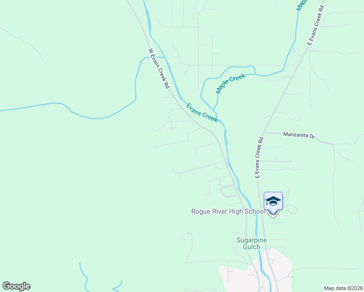 map of restaurants, bars, coffee shops, grocery stores, and more near 1903 West Evans Creek Road in Rogue River
