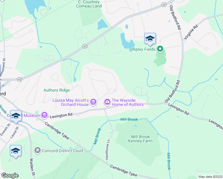 map of restaurants, bars, coffee shops, grocery stores, and more near 98 Alcott Road in Concord