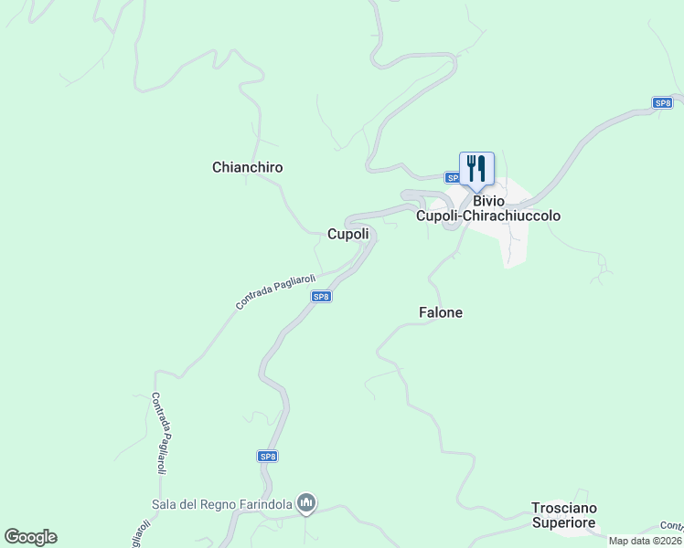 map of restaurants, bars, coffee shops, grocery stores, and more near Strada Provinciale 72 in Province of Pescara