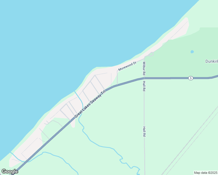 map of restaurants, bars, coffee shops, grocery stores, and more near 5040 West Lake Road in Dunkirk