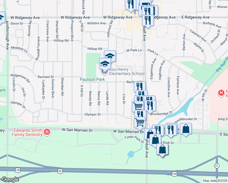 map of restaurants, bars, coffee shops, grocery stores, and more near 822 Colby Road in Waterloo