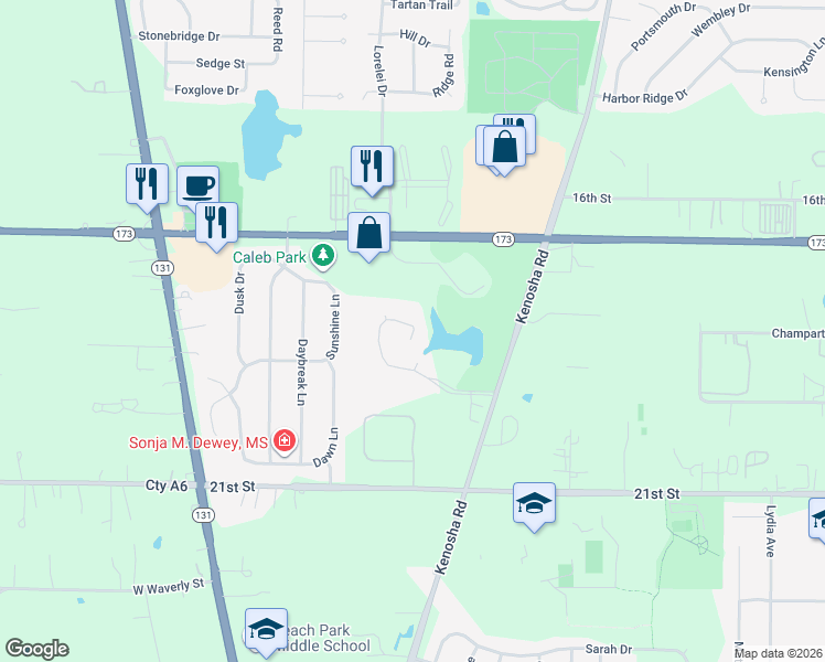 map of restaurants, bars, coffee shops, grocery stores, and more near 1 Lake Front Drive in Zion