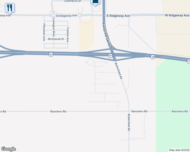 map of restaurants, bars, coffee shops, grocery stores, and more near U.S. 20 in Cedar Falls